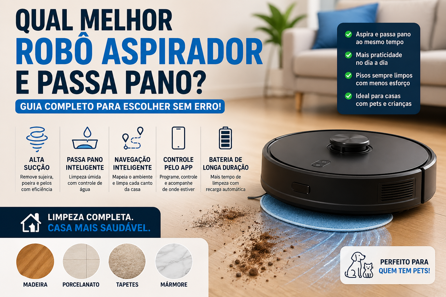 qual melhor robô aspirador e passa pano