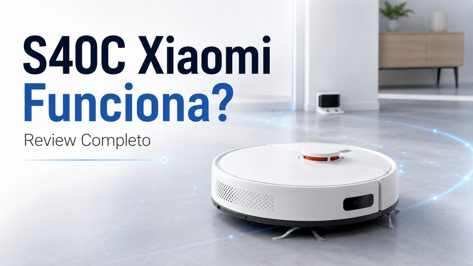 Robô Aspirador de Pó Inteligente S40C Xiaomi branco limpando piso de casa